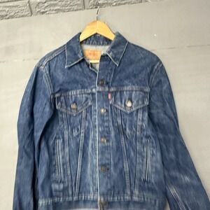 Vintage Levis Denim Jacket Womens 38 Small Blue Trucker Made‎ In USA Red Tab 80s